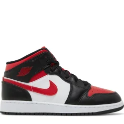 Air Jordan 1 Mid Black Fire Red (GS) ||Plus Outlet