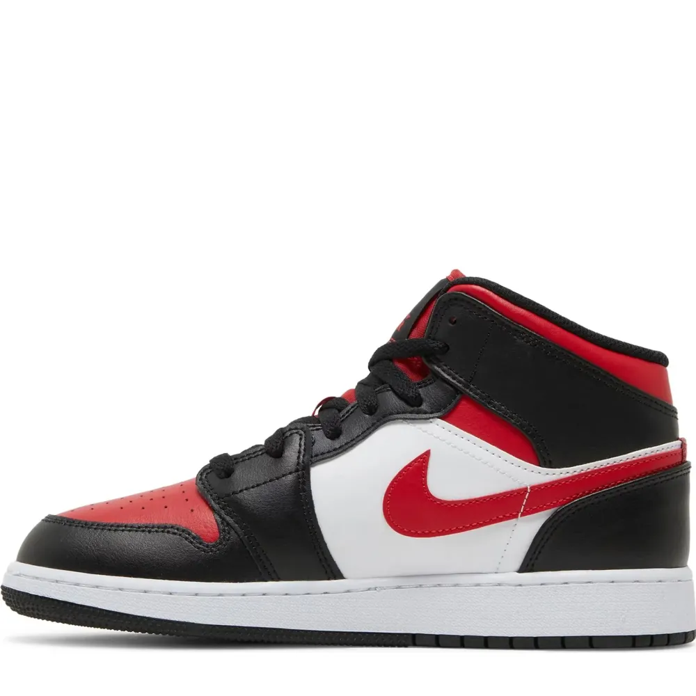Air Jordan 1 Mid Black Fire Red (GS) ||Plus Outlet