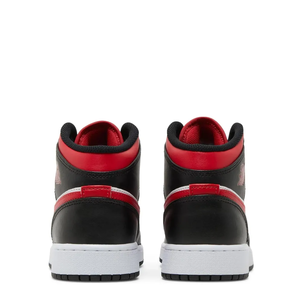 Air Jordan 1 Mid Black Fire Red (GS) ||Plus Outlet