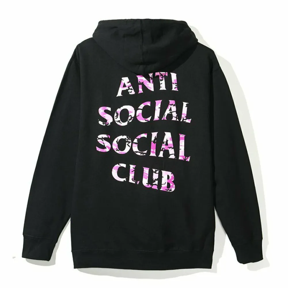 Anti Social Social Club Beverly Hoodie Black/Pink ||Plus Fashion