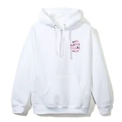 Anti Social Social Club Beverly Hoodie White/Pink ||Plus New