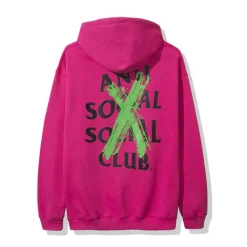 Anti Social Social Club Cancelled Remix Hoodie Pink ||Plus Best
