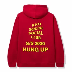 Anti Social Social Club Dialtone Hoodie Red ||Plus Sale