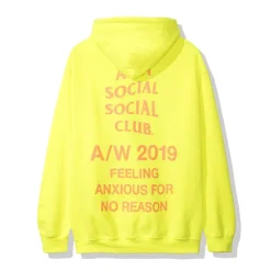 Anti Social Social Club Feeling Anxious Hoodie Neon Green ||Plus Discount