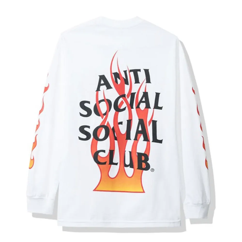 Anti Social Social Club Firebird Long Sleeve Tee White ||Plus Clearance