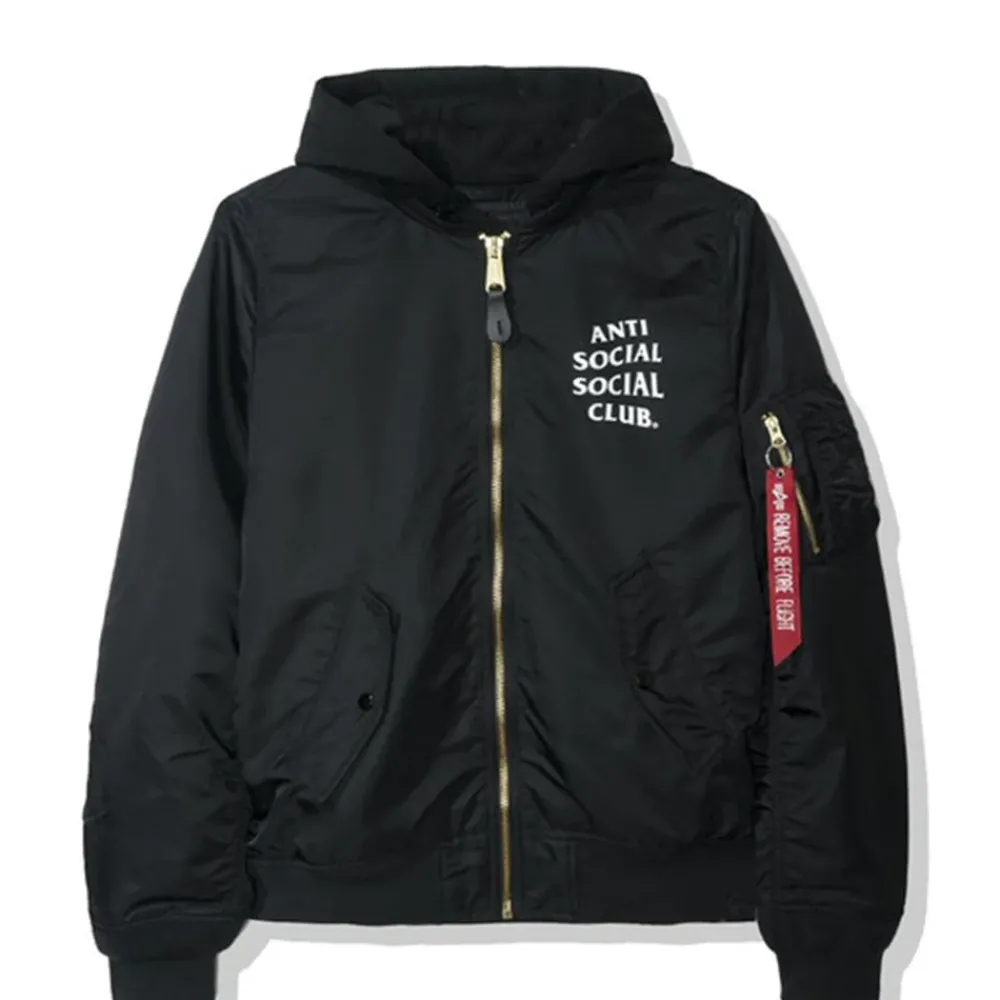 Anti Social Social Club MA1 Bomber Jacket Black ||Plus Hot