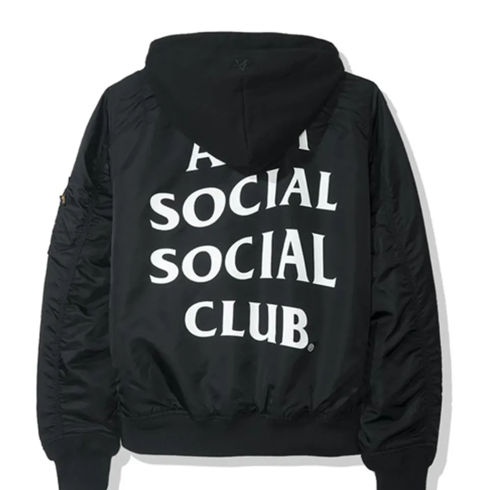 Anti Social Social Club MA1 Bomber Jacket Black ||Plus Hot