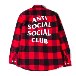 Anti Social Social Club Park Flannel Red ||Plus New