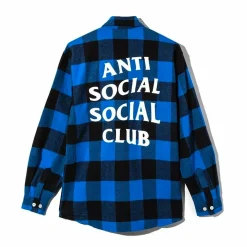 Anti Social Social Club Park Flannel Blue ||Plus Online