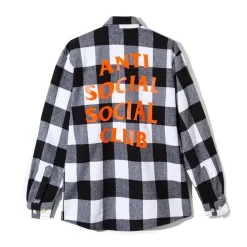 Anti Social Social Club Park Flannel Black/White ||Plus Fashion