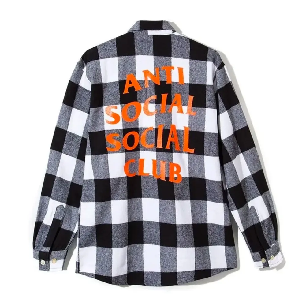 Anti Social Social Club Park Flannel Black/White ||Plus Fashion