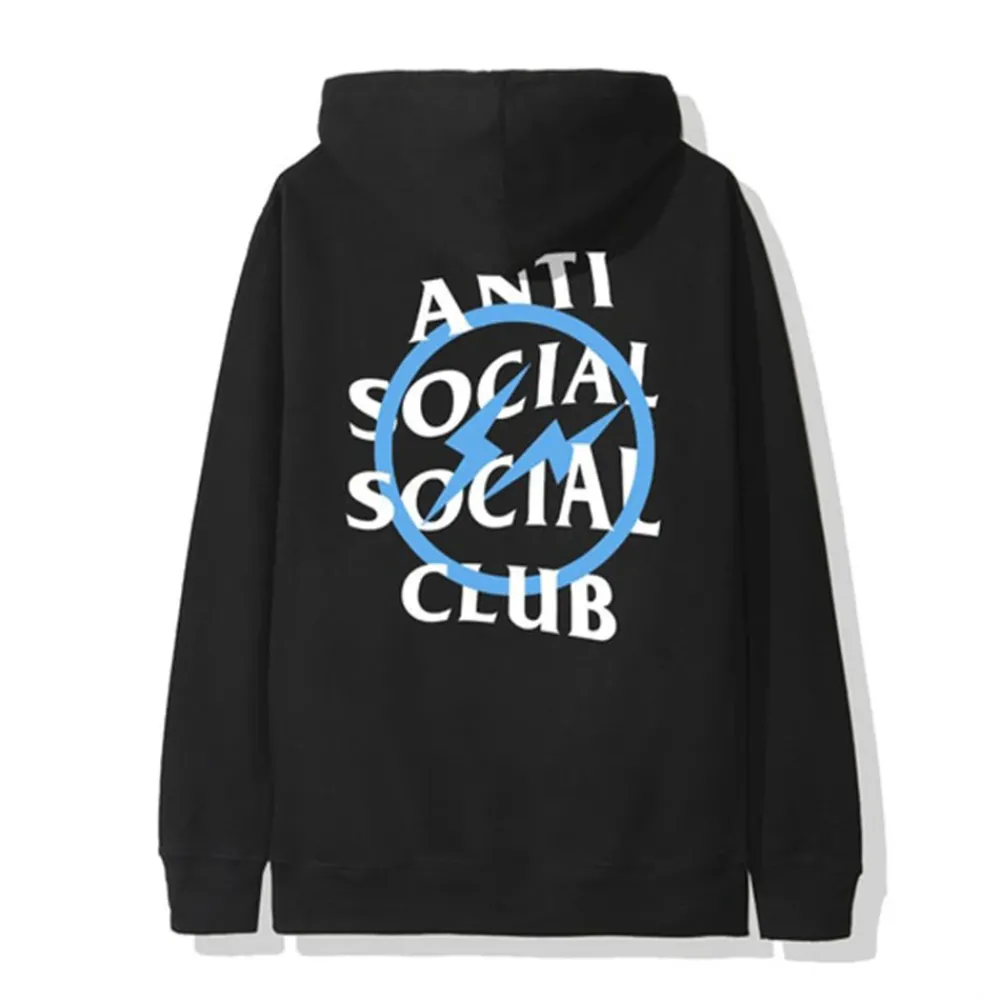 ASSC x Fragment Blue Bolt Hoodie Black ||Plus Fashion