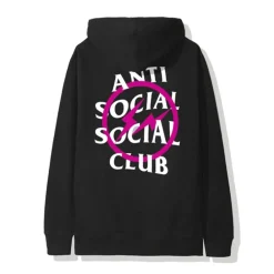 ASSC x Fragment Pink Bolt Hoodie Black ||Plus Outlet