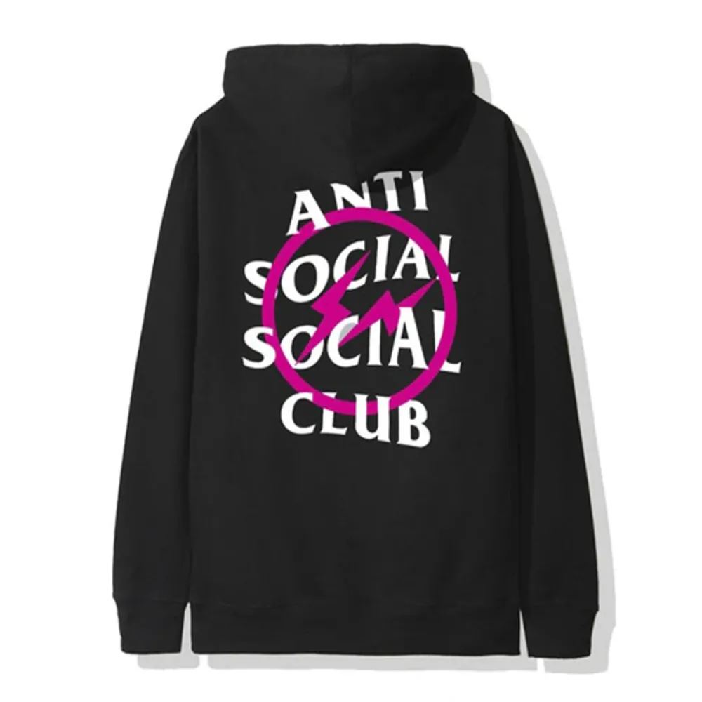 ASSC x Fragment Pink Bolt Hoodie Black ||Plus Outlet