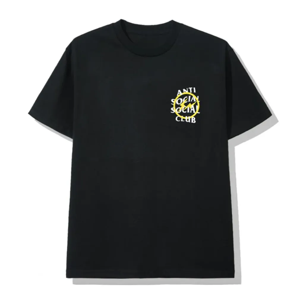 ASSC x Fragment Yellow Bolt Tee Black ||Plus Sale