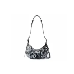 Balenciaga Le Cagole Shoulder Bag XS Black/White Graffiti|PlusJ Fashion