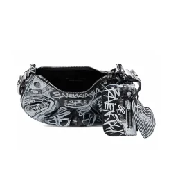 Balenciaga Le Cagole Shoulder Bag XS Black/White Graffiti|PlusJ Fashion