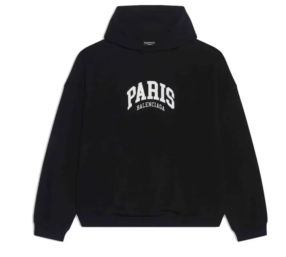 Balenciaga Mens Cities Paris Wide Fit Hoodie|PlusJ Best