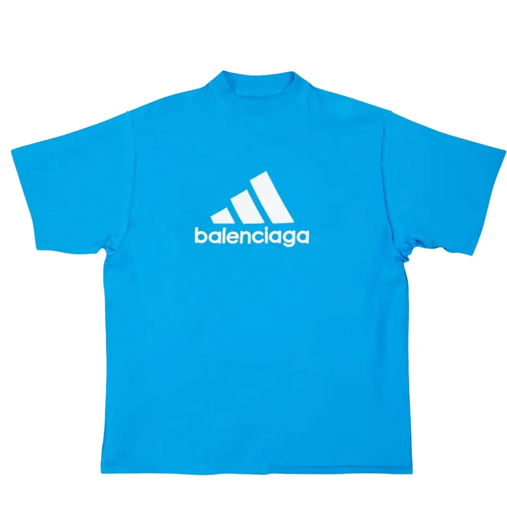 Balenciaga x adidas Unisex T-Shirt Oversized Blue|PlusJ Hot