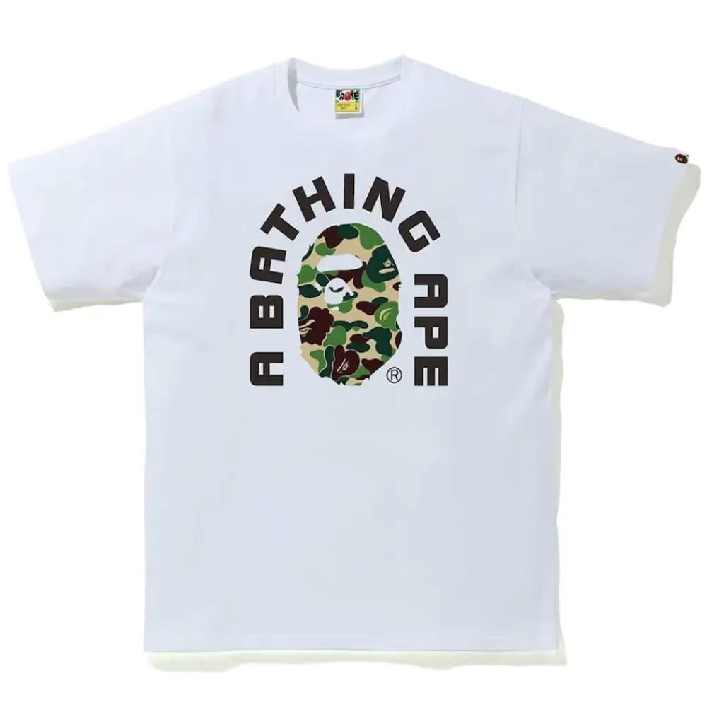 Bape ABC Camo College 2020 Tee White/Green|Plus Discount