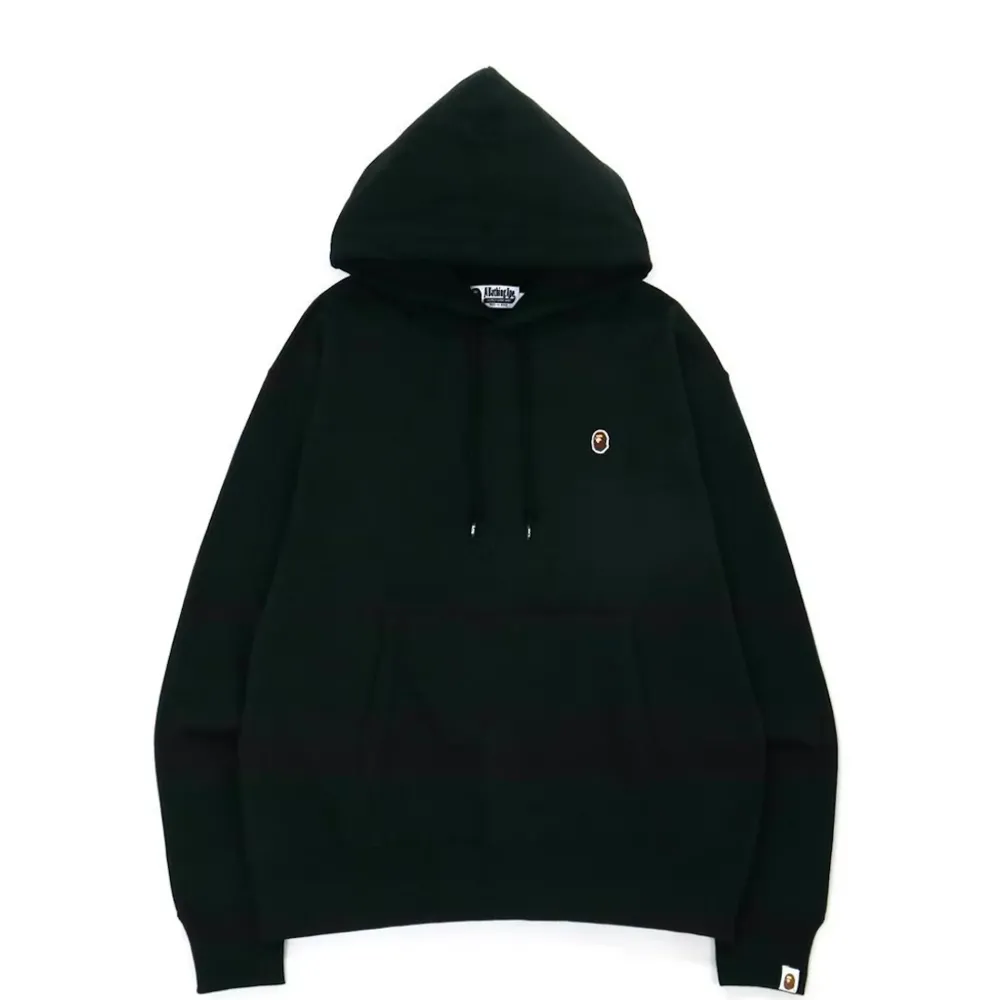 BAPE Ape Head One Point Relaxed Fit Pullover Hoodie Black|Plus Online