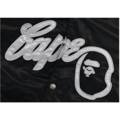 Bape Baseball Varsity Jacket Black|Plus Sale