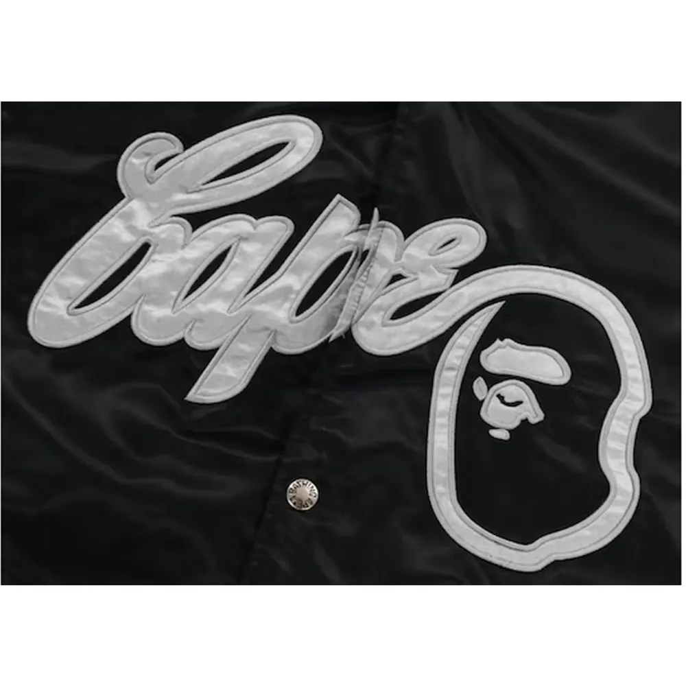 Bape Baseball Varsity Jacket Black|Plus Sale