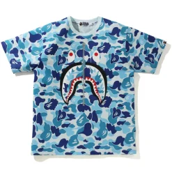 BAPE Big ABC Camo Shark Tee Blue|Plus Sale