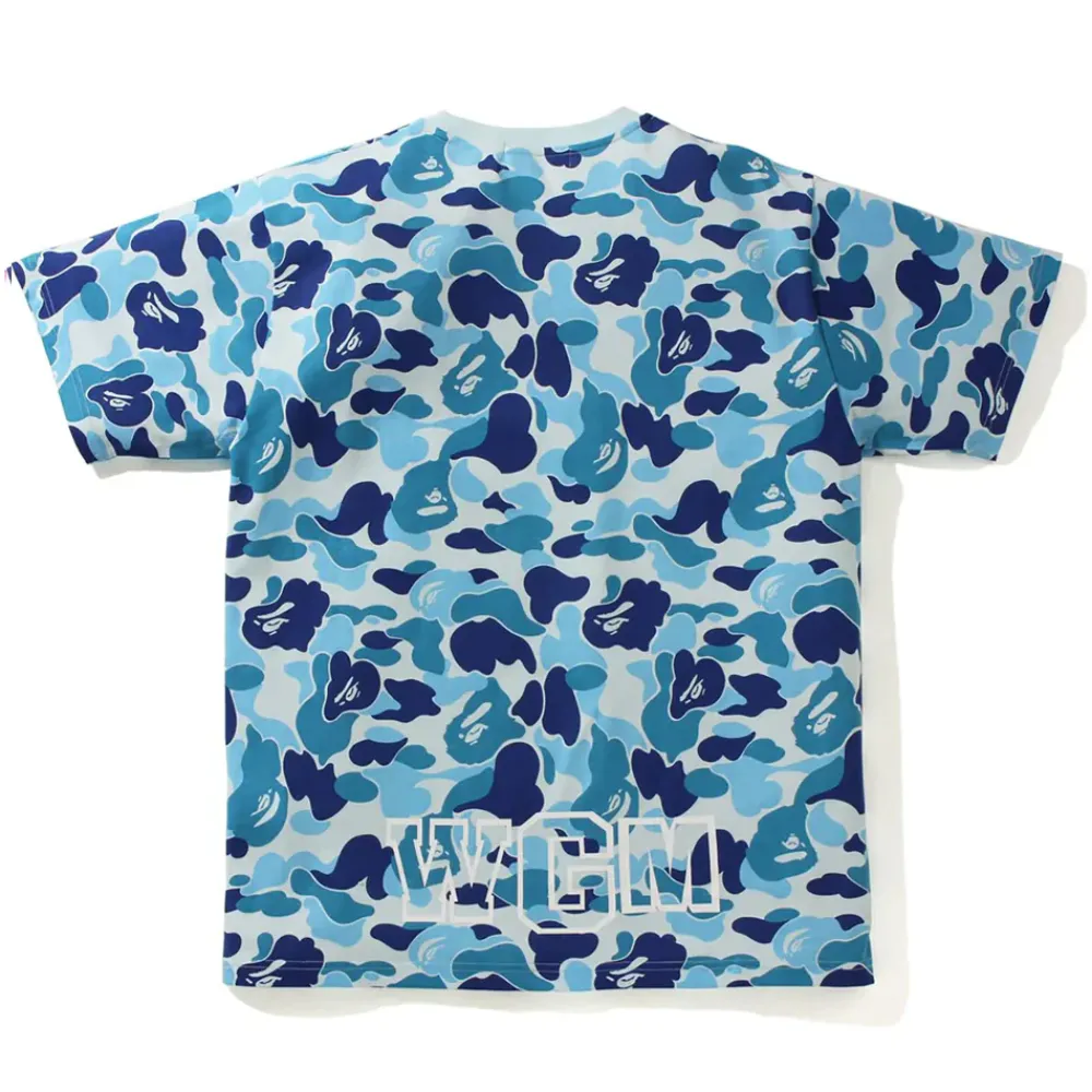 BAPE Big ABC Camo Shark Tee Blue|Plus Sale