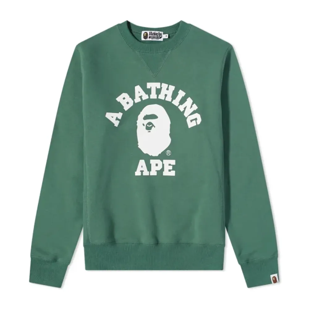 Bape College Crewneck Green|Plus Hot