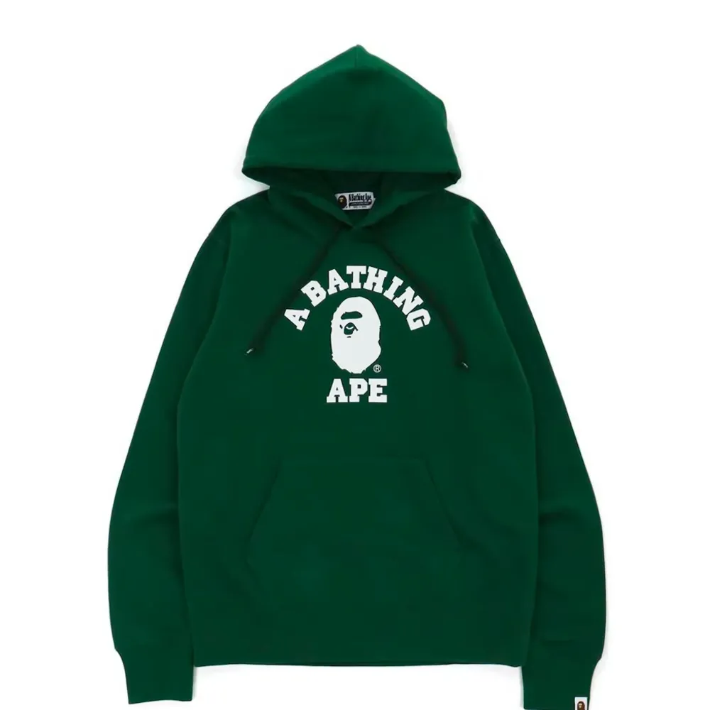 Bape College Pullover Hoodie Olive Drab|Plus Discount