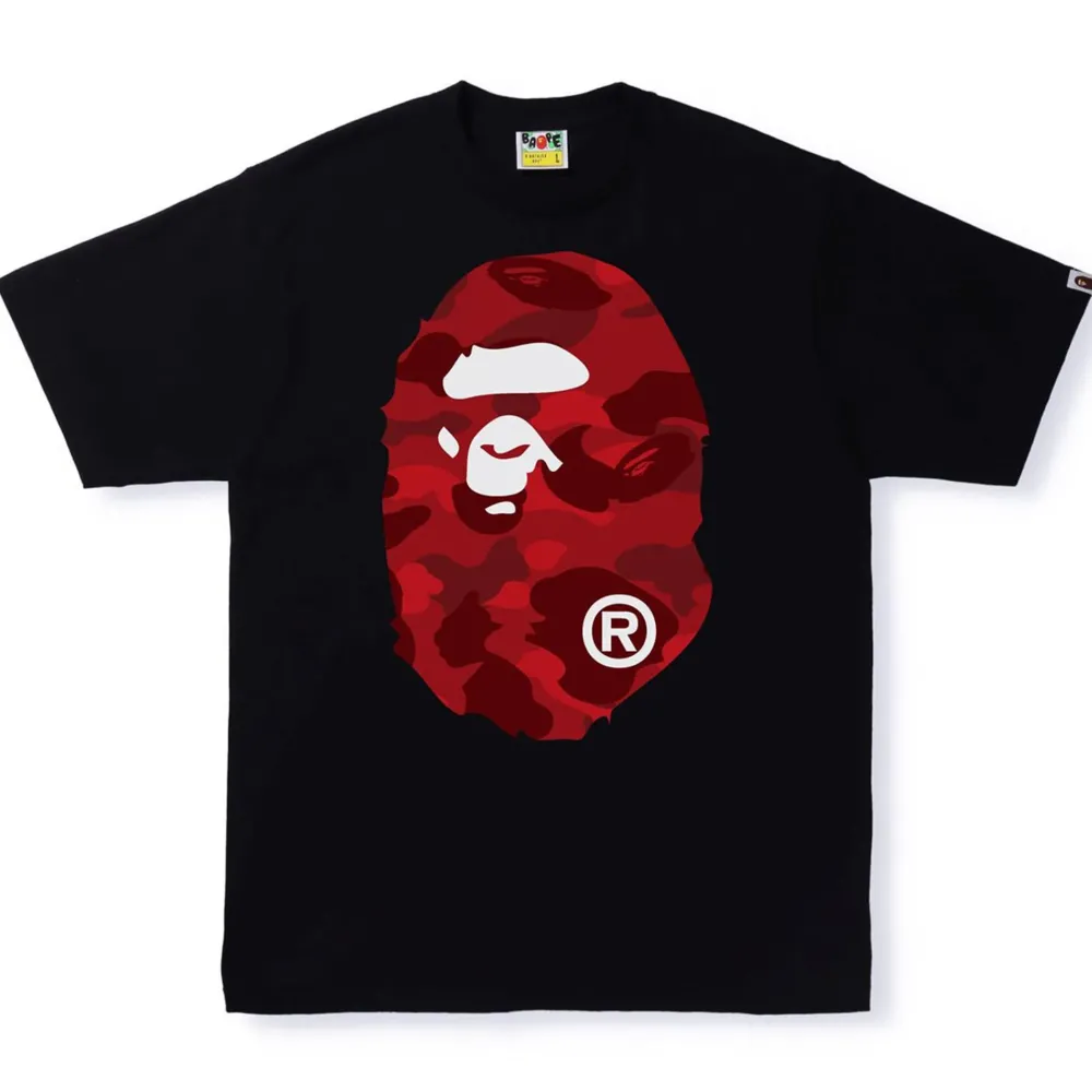 BAPE Color Camo Big Ape Head Tee Black/Red ||Plus New