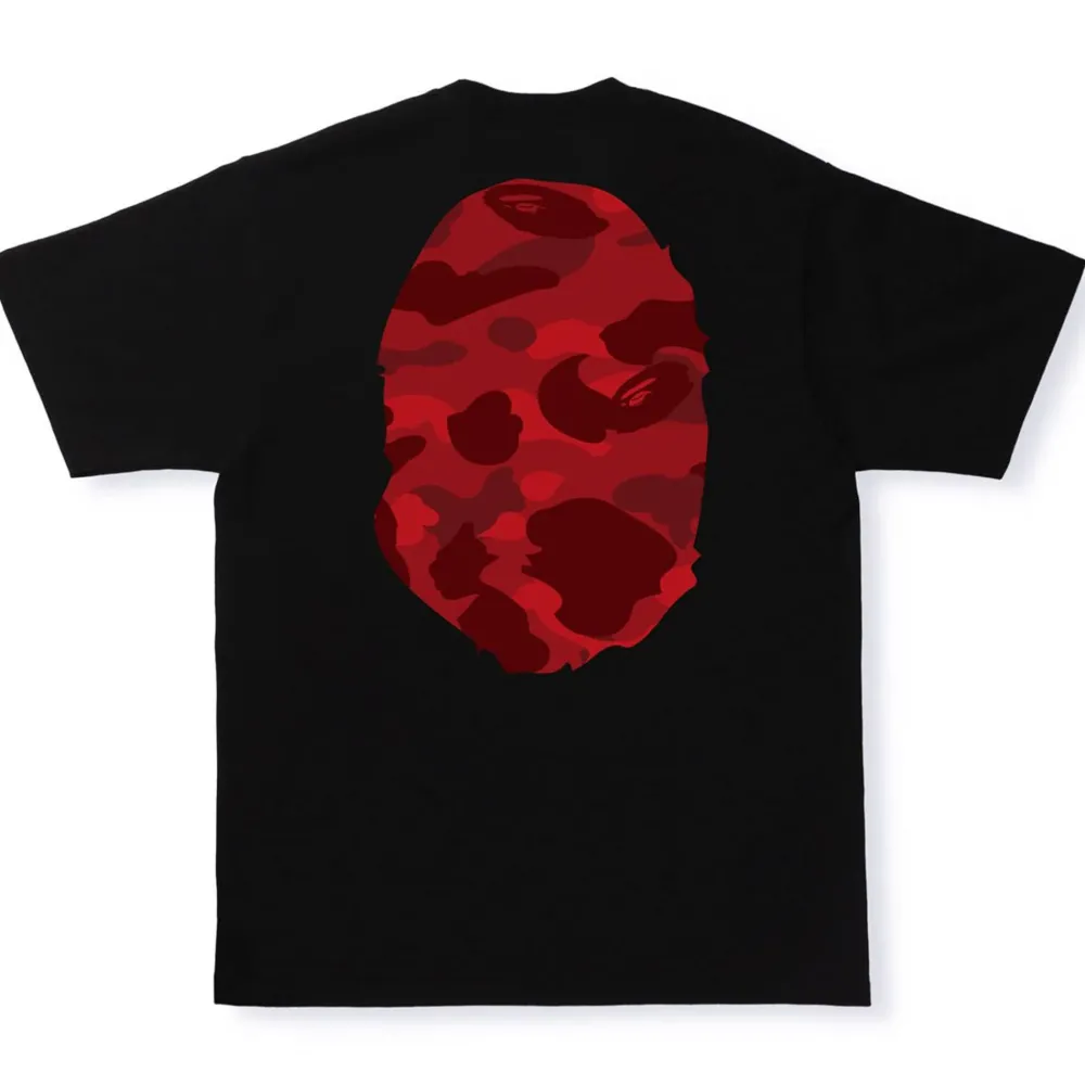 BAPE Color Camo Big Ape Head Tee Black/Red ||Plus New