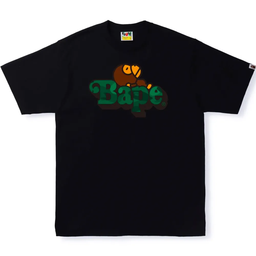 BAPE Color Camo Milo on Bape Tee Black/Green ||Plus Outlet