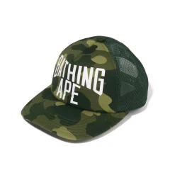 Bape Color Camo NYC Logo Mesh Cap Green (FW22)|Plus Fashion