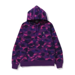 Bape Color Camo One Point Pullover Hoodie Purple|Plus Fashion