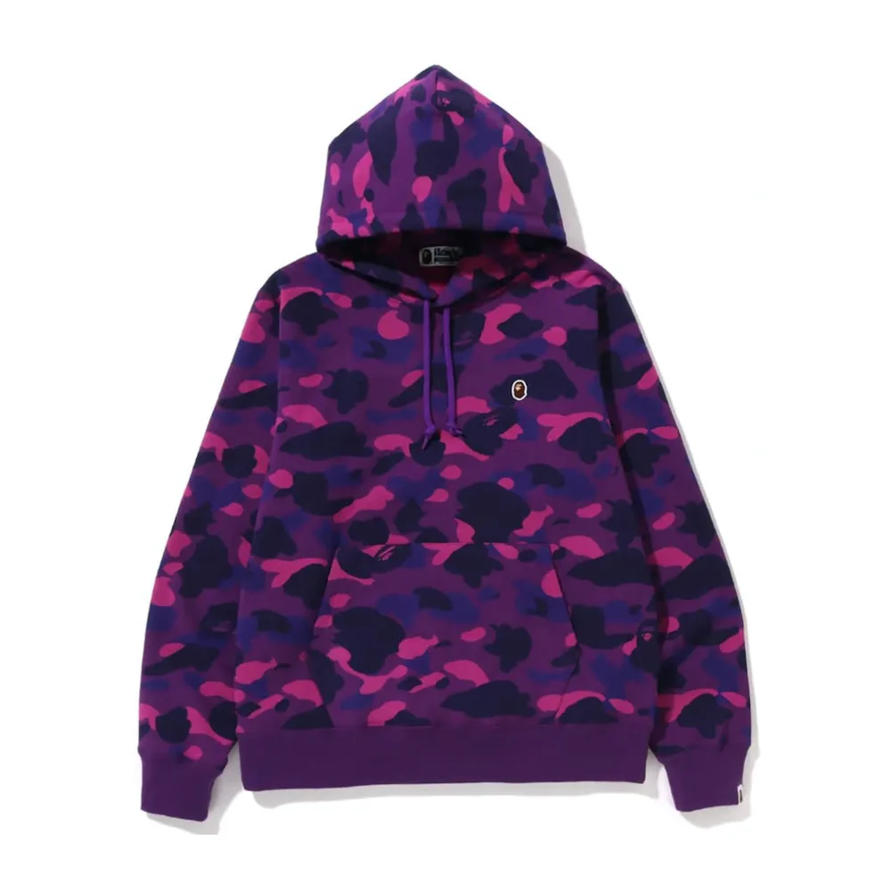 Bape Color Camo One Point Pullover Hoodie Purple|Plus Fashion