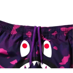 Bape Color Camo Shark Beach Shorts Purple ||Plus Discount