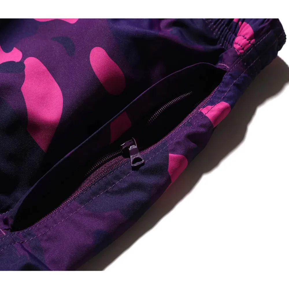 Bape Color Camo Shark Beach Shorts Purple ||Plus Discount