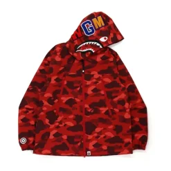 Bape Color Camo Shark Hoodie Jacket Red (FW21)|Plus New