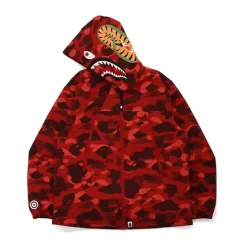 Bape Color Camo Shark Hoodie Jacket Red (FW21)|Plus New