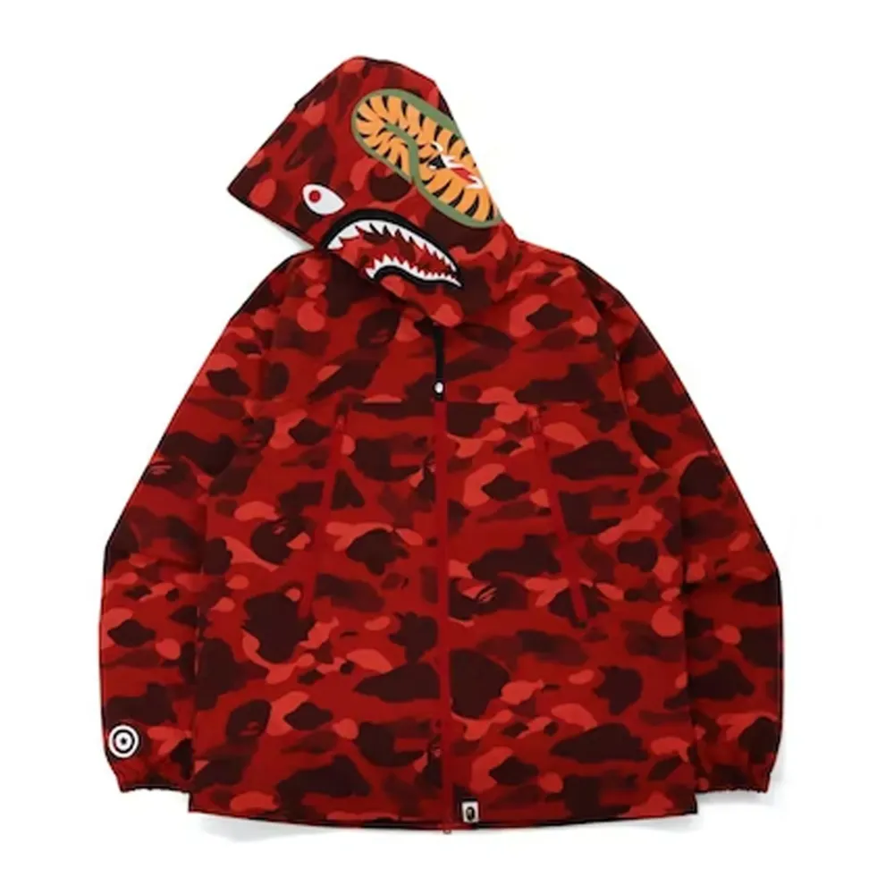 Bape Color Camo Shark Hoodie Jacket Red (FW21)|Plus New