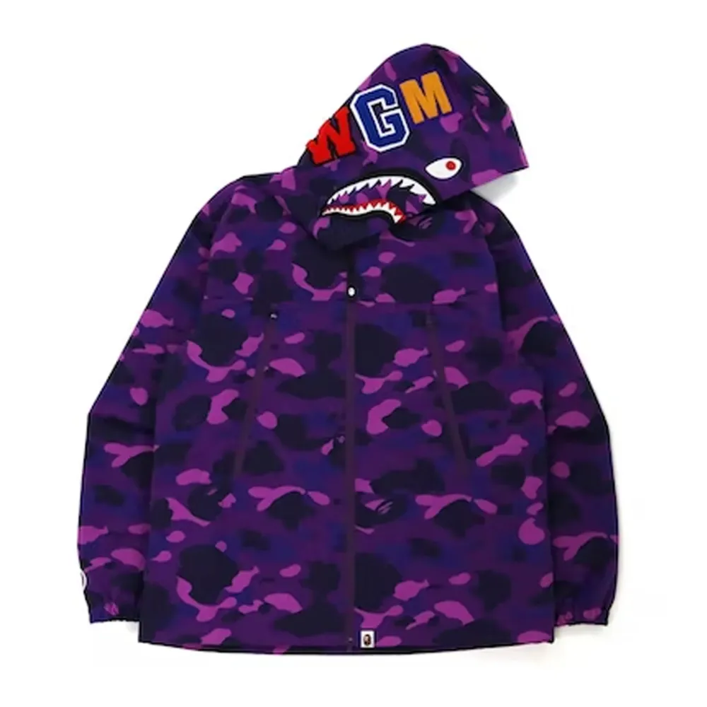 Bape Color Camo Shark Hoodie Jacket Purple (FW21)|Plus Hot
