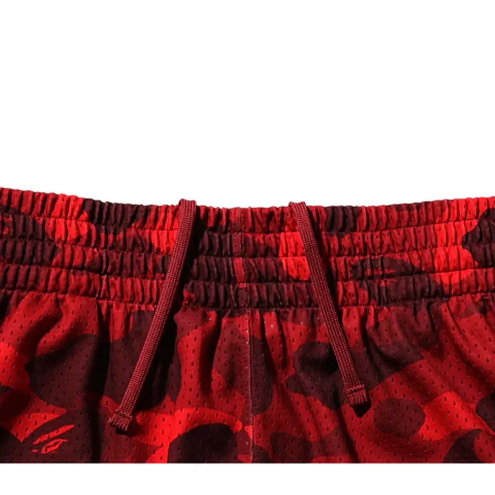 Bape Color Camo Wide Fit Basketball Shorts Red ||Plus Hot