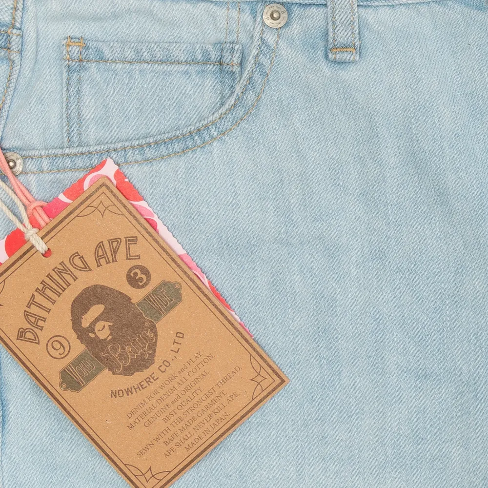 Bape Denim Cut Off Shorts Light Indigo (Ladies)|Plus Sale