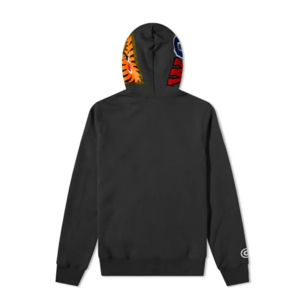 Bape Double Side Shark Full Zip Hoodie Washed Black|Plus Fashion