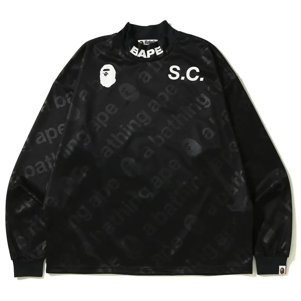Bape Football Solider Jersey L/S Camo Tee Black|Plus Fashion