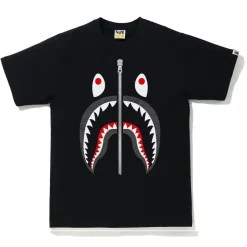 Bape Line 1st Camo Shark Tee Black/Black|Plus Online