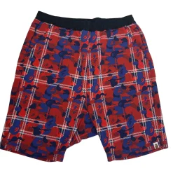 Bape London Check Sweat Shorts Red/Blue|Plus Clearance