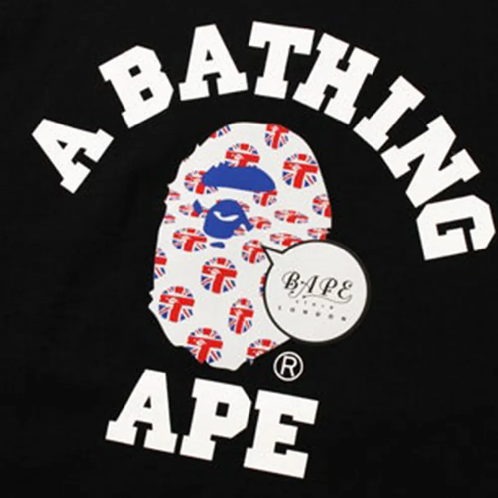 BAPE London Reflector Union Jack College Tee Black ||Plus Outlet